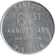 Portland, Oregon (Multnomah County) - SANDY&#039;S 61ST ANNIVERSARY VOID AFTER 1976 1915-1976