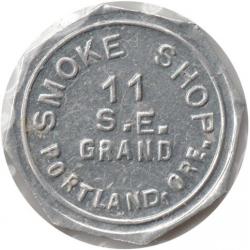 Portland, Oregon (Multnomah County) - SMOKE SHOP 11 S.E. GRAND PORTLAND, ORE. - GOOD FOR 5¢ IN TRADE
