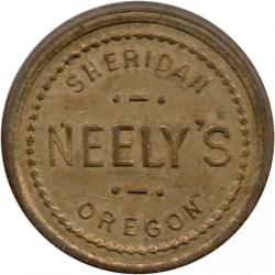 Neely&#039;s - Good For 5¢ In Trade - one star on reverse - Sheridan, Yamhill County, Oregon