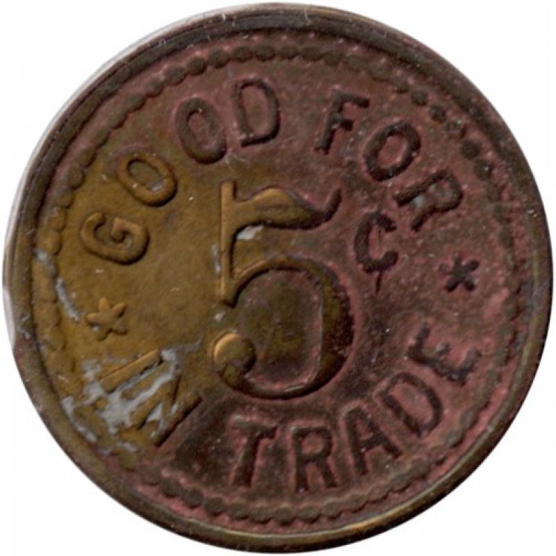 The Club - Good For 5¢ In Trade - two stars on reverse - Springfield, Lane County, Oregon