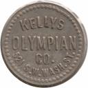 Kellys Olympian Co. - 521 S.W. Wash St. - Kellys (crossed) - white metal - Portland, Multnomah County, Oregon