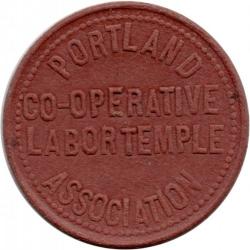 Portland Co-Operative Labor Temple Association - same both sides - Fiber - PORTLAND close to CO-OPERATIVE - Portland, Multnomah County, Oregon
