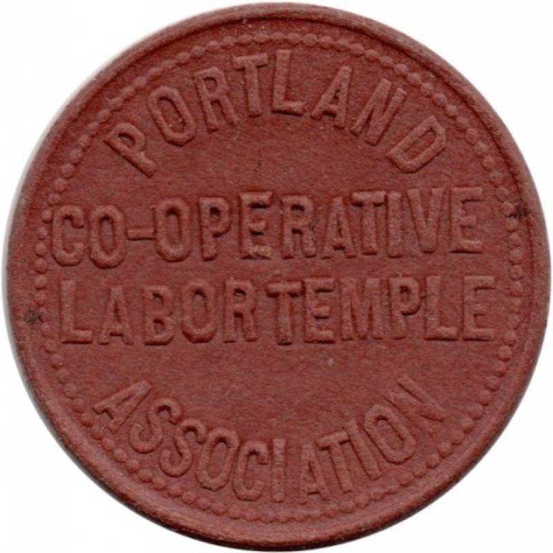 Portland Co-Operative Labor Temple Association - same both sides - Fiber - PORTLAND close to CO-OPERATIVE - Portland, Multnomah County, Oregon