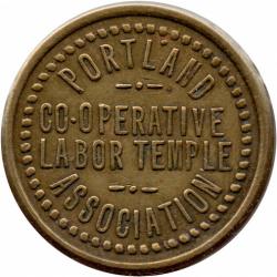 Portland Co-Operative Labor Temple Association - same both sides - brass - Portland, Multnomah County, Oregon