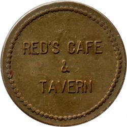 Red&#039;s Cafe &amp; Tavern - Good For 25¢ In Trade - two stars on reverse - Portland, Multnomah County, Oregon