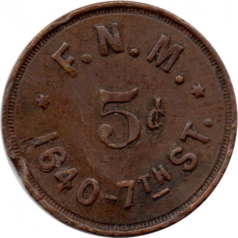 Unknown - F.N.M. 5¢ 1640-7TH ST. - F.N.M. 5¢ 1640-7TH ST.