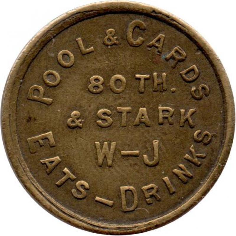 Portland, Oregon (Multnomah County) - POOL &amp; CARDS 80TH. &amp; STARK W-J EATS DRINKS - GOOD FOR 5¢ IN TRADE