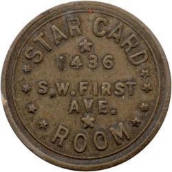 Portland, Oregon (Multnomah County) - STAR CARD 1436 S.W. FIRST AVE. ROOM - GOOD FOR 5¢ IN TRADE