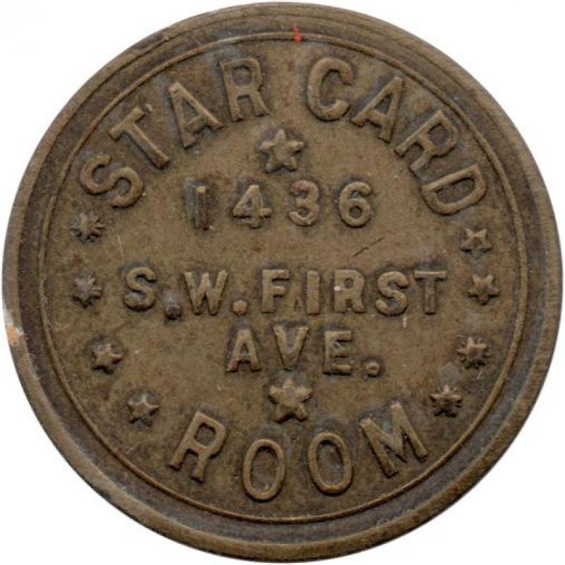 Portland, Oregon (Multnomah County) - STAR CARD 1436 S.W. FIRST AVE. ROOM - GOOD FOR 5¢ IN TRADE