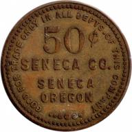Seneca Co. - Good For Trade Only 50¢ - Seneca, Grant County, Oregon