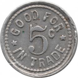 Al&#039;s Place - Good For 5¢ In Trade - Aluminum - Toledo, Lincoln County, Oregon