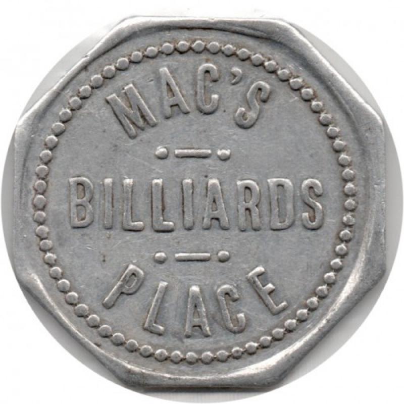 Mac&#039;s Billiard Place - Cigars Tobaccco Soft Drinks Candies - Storecard - Silverton, Marion County, Oregon