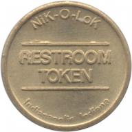 Indianapolis, Indiana - Nik-O-Lok - Restroom Token - 16.5mm