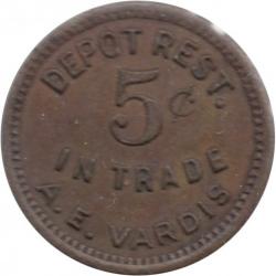 Santa Cruz, California - Depot Rest. - A.E. Vardis - 5¢ In Trade