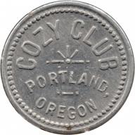 Cozy Club - Good For 5¢ In Trade - Aluminum - Portland, Multnomah County, Oregon
