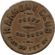 Harmony Club - Cliff Gardner - 1140 S.W. 1st Av. - same both sides - Portland, Multnomah County, Oregon
