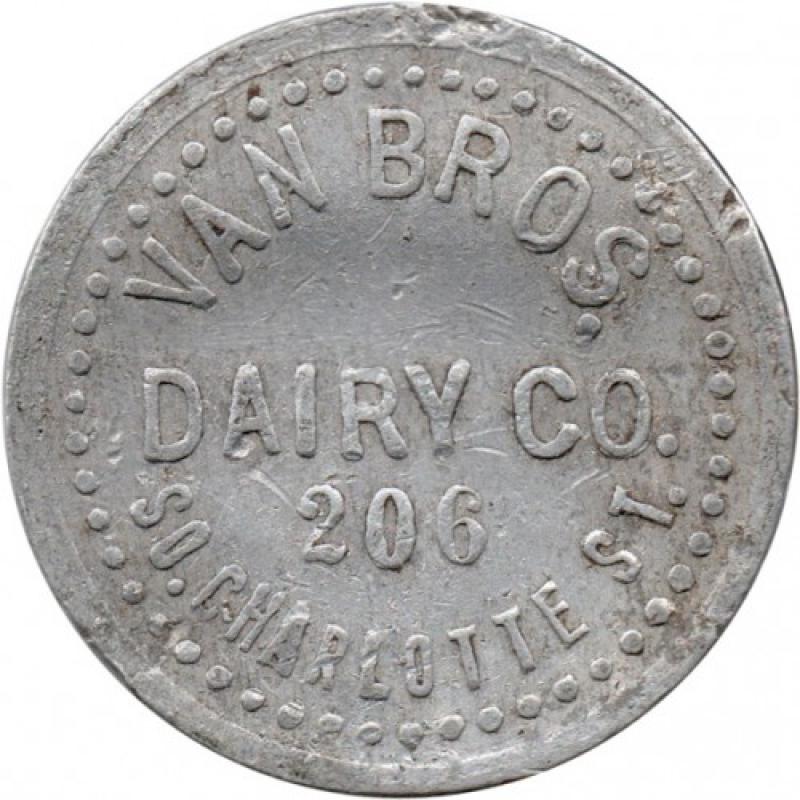 Escanaba Michigan - Van Bros. Dairy Co. - 206 So. Charlotte St. - Good For 1 Pint Milk