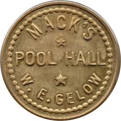 Mack&#039;s Pool Hall - W.E. Gelow - Good For 25¢ In Trade - Portland, Multnomah County, Oregon