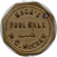 Mack&#039;s Pool Hall - M.C. McCraw - Good For 5¢ In Trade - Portland, Multnomah County, Oregon