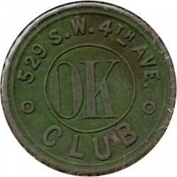 O K Club - 529 S.W. 4th Ave. - same both sides, green fiber, 21mm - Portland, Multnomah County, Oregon
