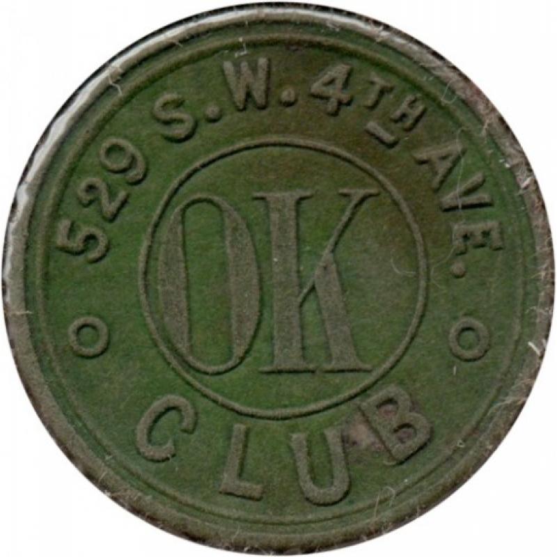 O K Club - 529 S.W. 4th Ave. - same both sides, green fiber, 21mm - Portland, Multnomah County, Oregon