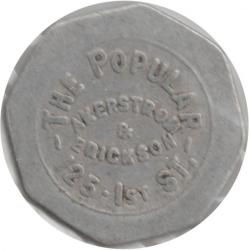 The Popular - Akerstrom &amp; Erickson - 125 1st St.- Good For 5¢ In Trade - Portland, Multnomah County, Oregon